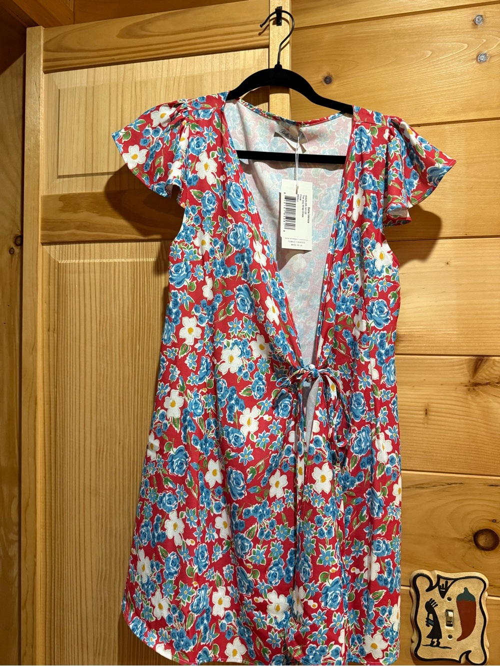 Bella Vence Red Floral Wrap Dress